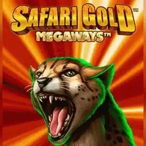 Safari Gold Megaways slot logo by Blueprint Gaming at GoldSpin Casino